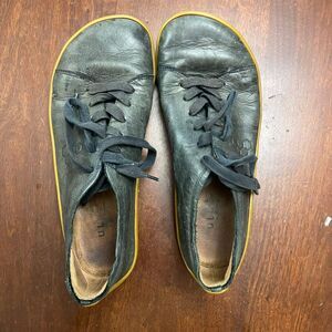 VivoBarefoot Addis Mens Black Sneakers 11.5 45M Leather Trainer Low Top Comfort